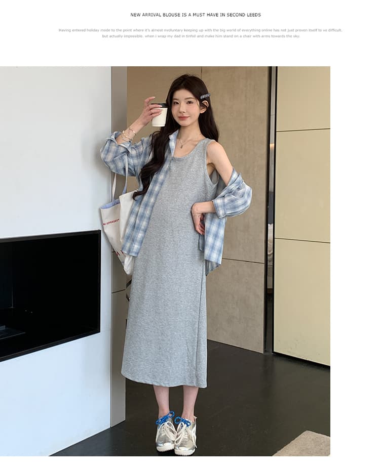 2026 봄 여름 한 부서 슬립 드레스 자외선 차단 높음 질감 루즈핏 슈퍼 잘 생긴 셔츠 투피스 세트 세트 상세 이미지 21