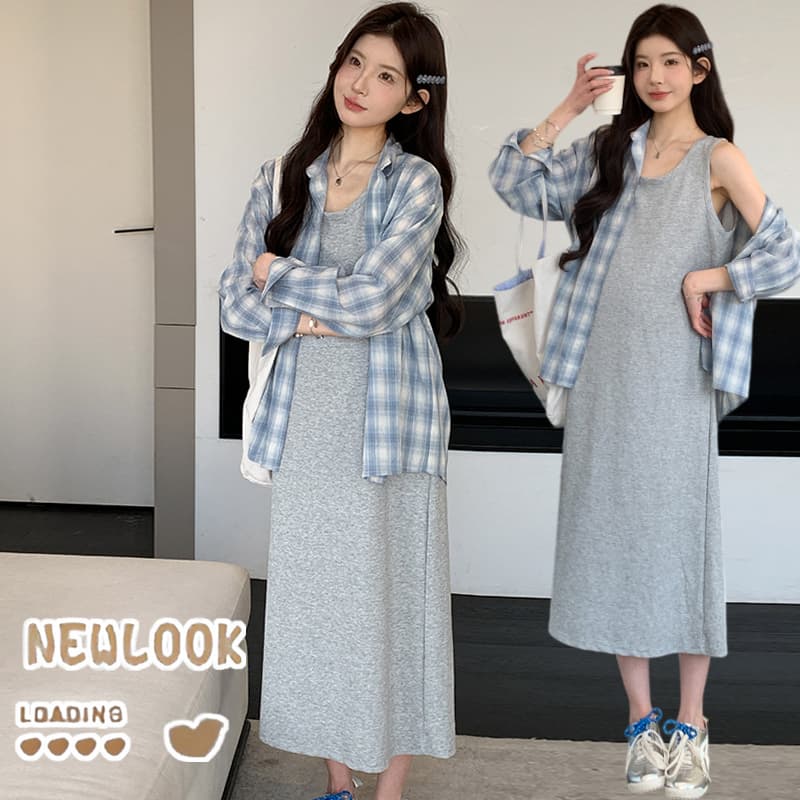 2026 봄 여름 한 부서 슬립 드레스 자외선 차단 높음 질감 루즈핏 슈퍼 잘 생긴 셔츠 투피스 세트 세트 이미지 3