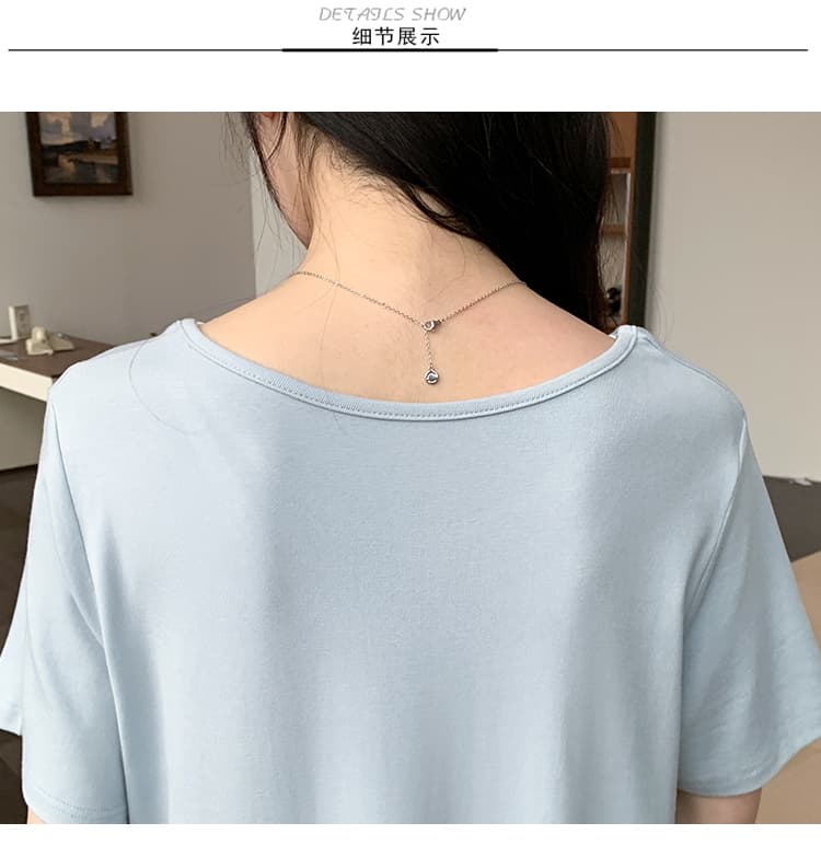실사 지금 2026 새로운 임산부 여름 새로운 패션 루즈핏 슬림해 보이는 얼음 실크 페이크 레이어드 드레스 상세 이미지 30
