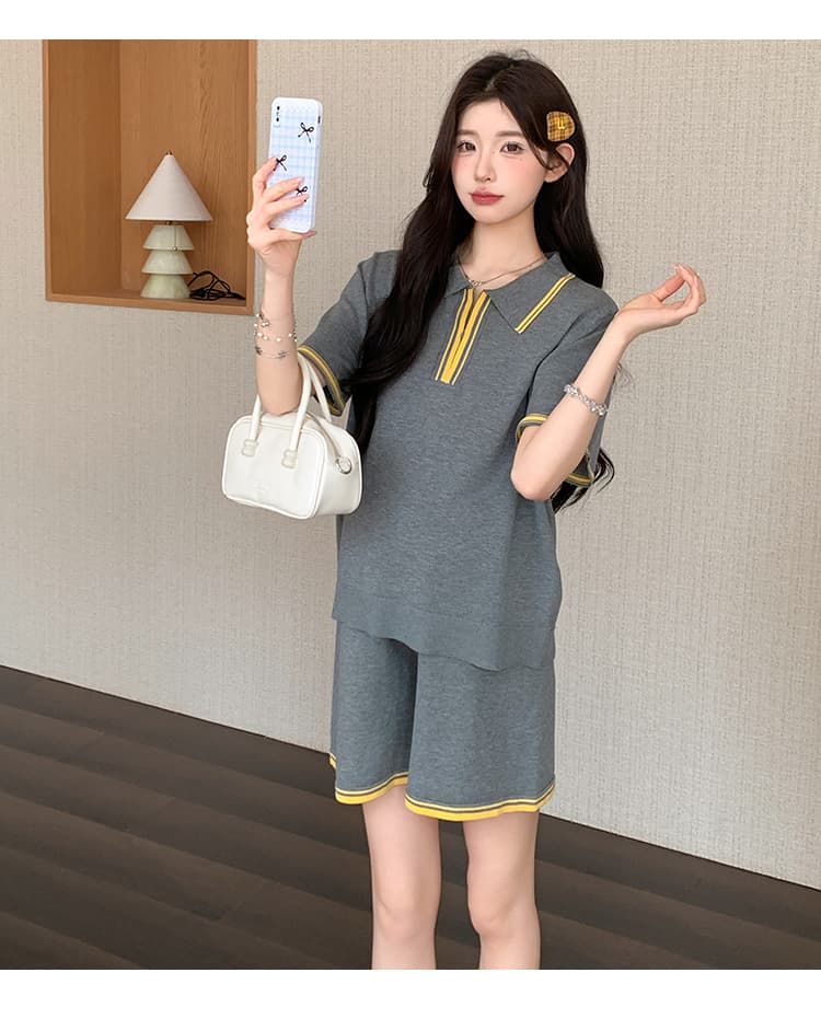 2026 새로운 임산부 페이크 레이어드 니트 세트 여름 감기 센스 주간 실크 슬림해 보이는 캐주얼 세트 상세 이미지 20