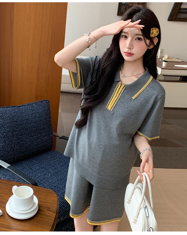 2026 새로운 임산부 페이크 레이어드 니트 세트 여름 감기 센스 주간 실크 슬림해 보이는 캐주얼 세트 상세 이미지 25