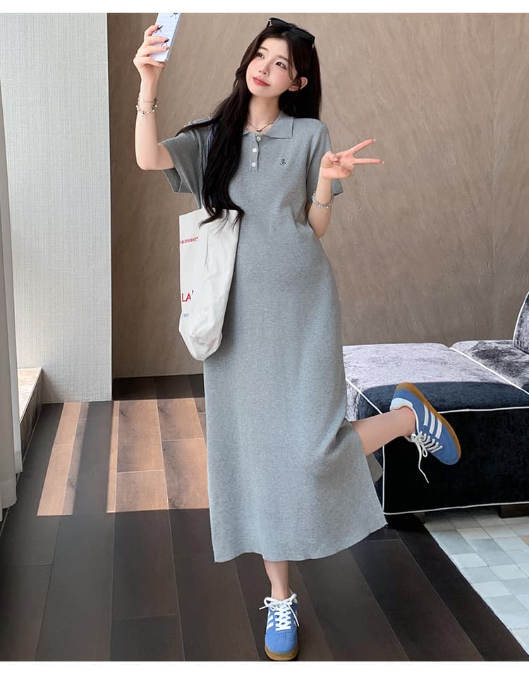 2026 여름 높음 지혜 게으른 치마 익스트림 제인 바람 롱 코트 트임 POLO 칼라 드레스 여름 스트레이트 티셔츠 치마 상세 이미지 23