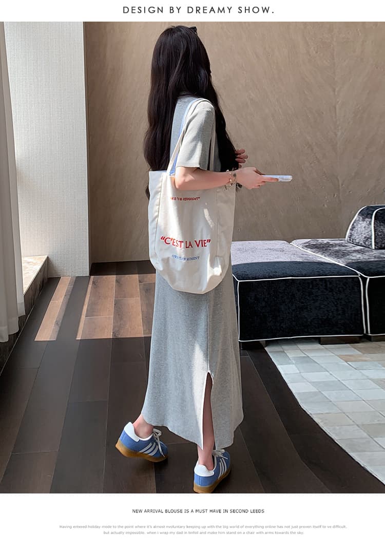 2026 여름 높음 지혜 게으른 치마 익스트림 제인 바람 롱 코트 트임 POLO 칼라 드레스 여름 스트레이트 티셔츠 치마 상세 이미지 28