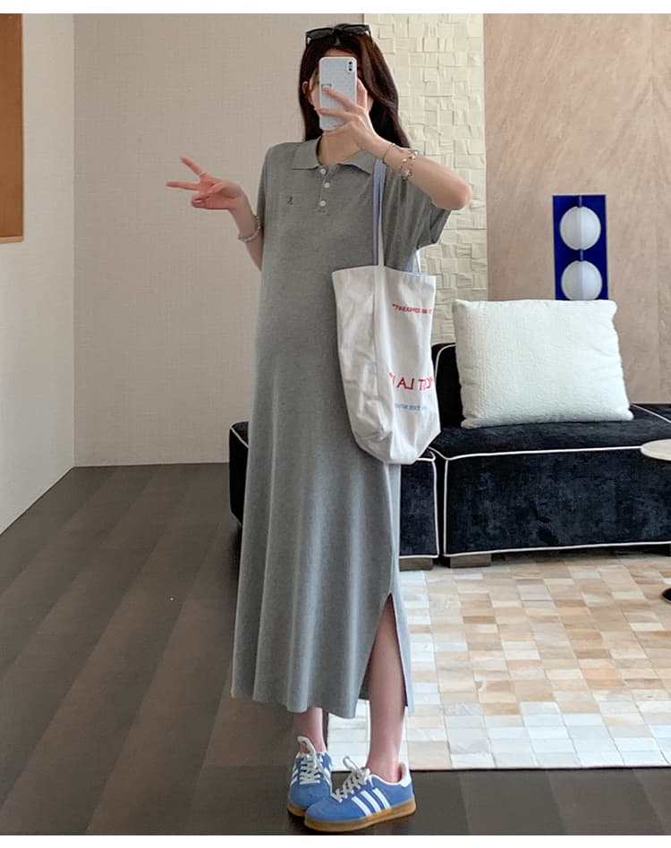 2026 여름 높음 지혜 게으른 치마 익스트림 제인 바람 롱 코트 트임 POLO 칼라 드레스 여름 스트레이트 티셔츠 치마 상세 이미지 31