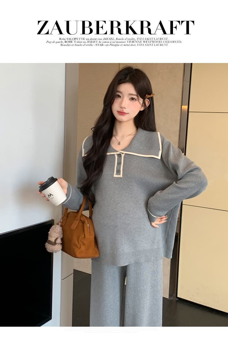 2026 가을 새로운 연령 감소 해군 칼라 패션 슬림해 보이는 캐주얼 게으른 착용 가져 가라. 세트 상세 이미지 23