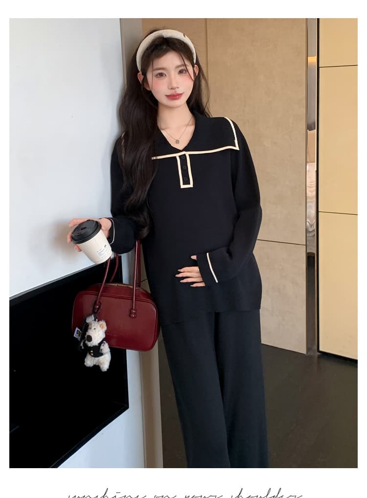 2026 가을 새로운 연령 감소 해군 칼라 패션 슬림해 보이는 캐주얼 게으른 착용 가져 가라. 세트 상세 이미지 38