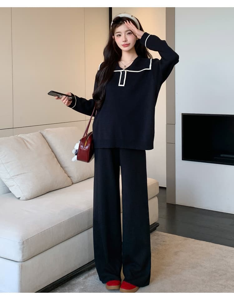 2026 가을 새로운 연령 감소 해군 칼라 패션 슬림해 보이는 캐주얼 게으른 착용 가져 가라. 세트 상세 이미지 42