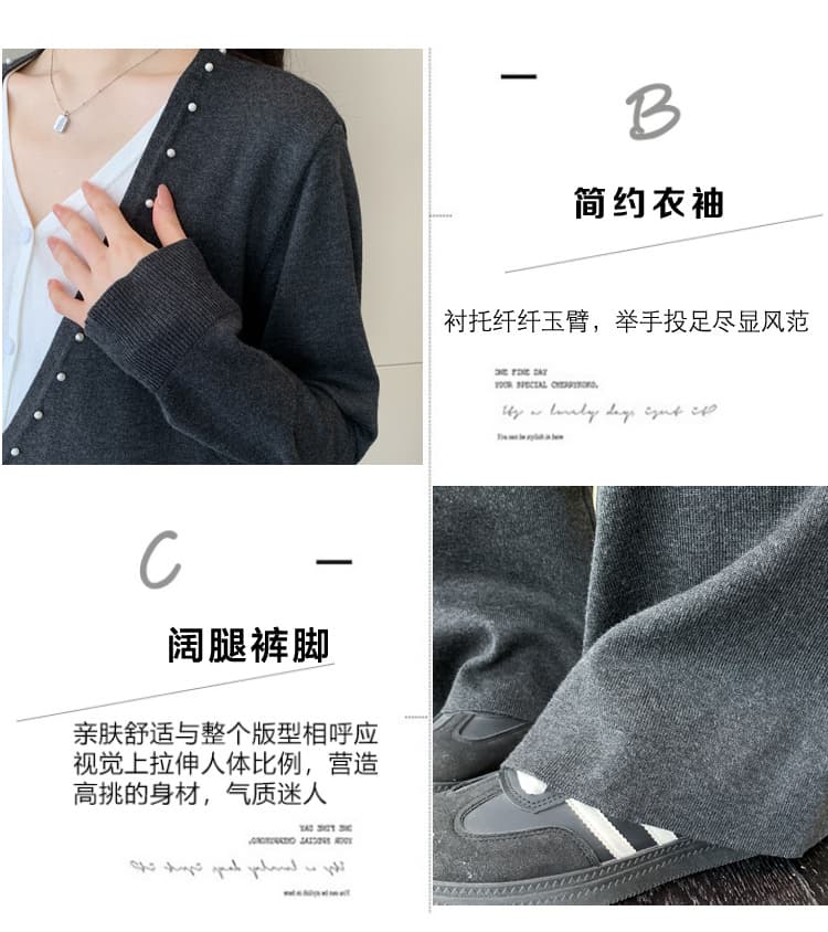 2026 가을 겨울 새로운 레트로 비즈 박기 자수 캐주얼 세트 상세 이미지 8