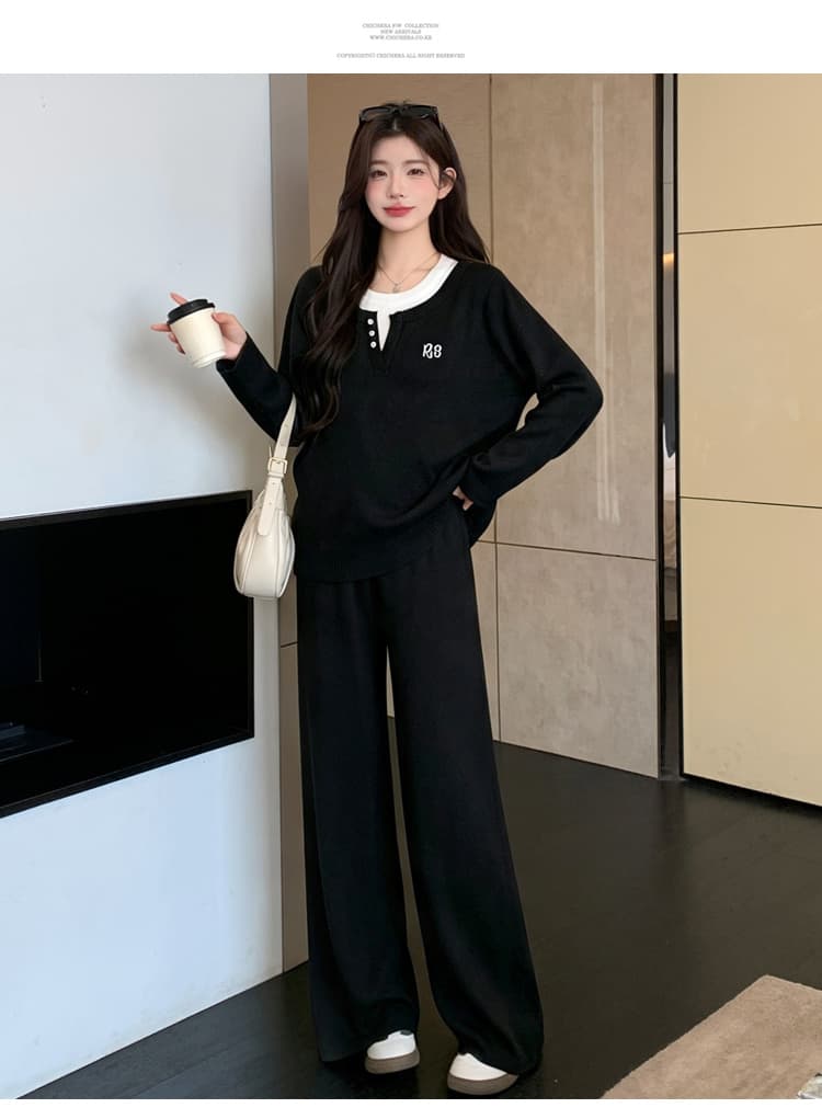 2026 가을 겨울 새로운 이중층 칼라 디자인 캐주얼 세트 상세 이미지 14