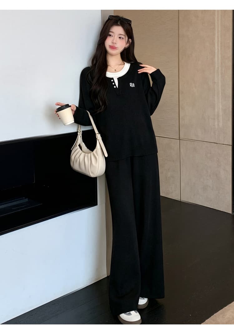 2026 가을 겨울 새로운 이중층 칼라 디자인 캐주얼 세트 상세 이미지 16