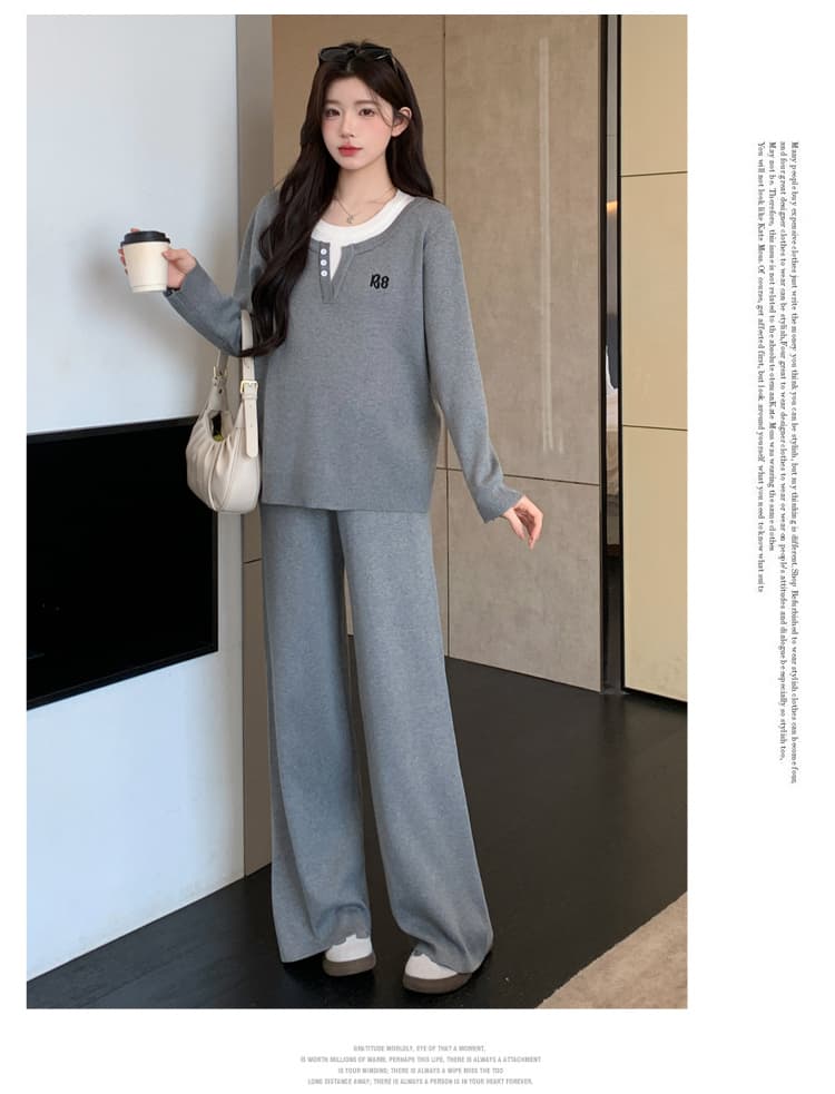 2026 가을 겨울 새로운 이중층 칼라 디자인 캐주얼 세트 상세 이미지 32