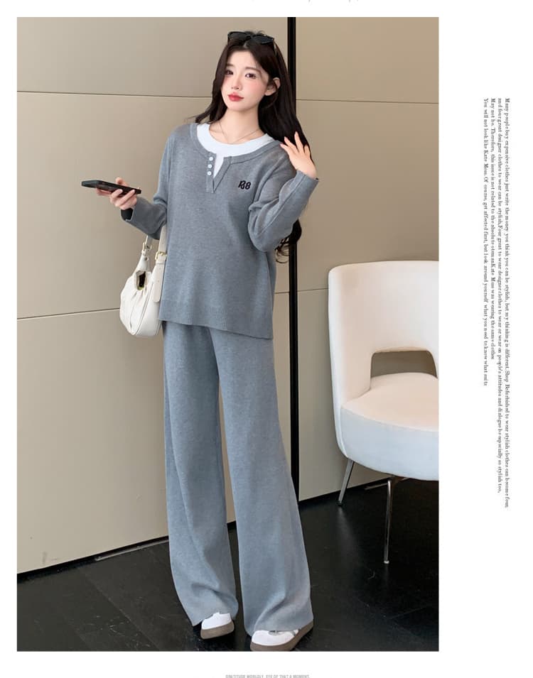 2026 가을 겨울 새로운 이중층 칼라 디자인 캐주얼 세트 상세 이미지 46