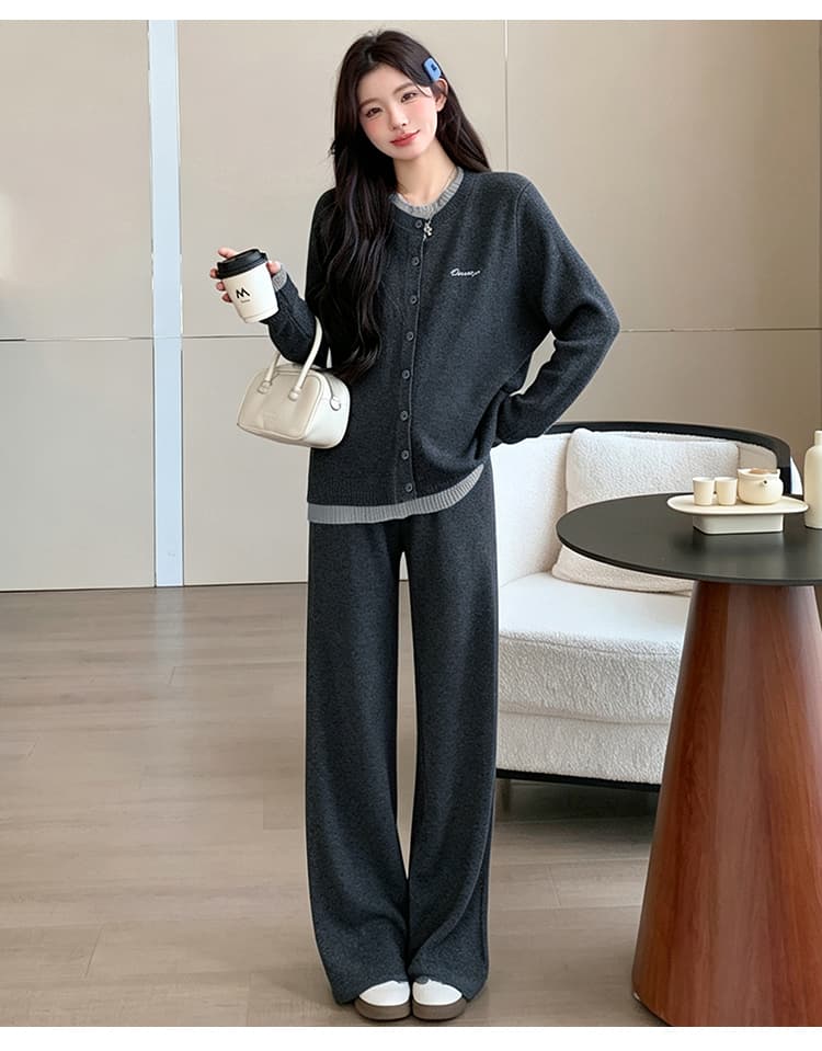 2026 가을 겨울 새로운 라운드 넥 페이크 레이어드 슬림해 보이는 캐주얼 편안함 게으른 착용 가져 가라. 세트 상세 이미지 51