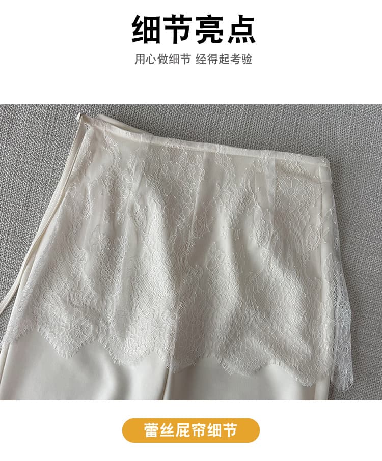 탈착식 레이스 랩스커트팬츠 와이드 레깅스 바지 2026 봄 여름 새로운 하이웨이스트 슬림해 보이는 도루 센스 캐주얼 스트레이트 바닥 청소 바지 상세 이미지 10