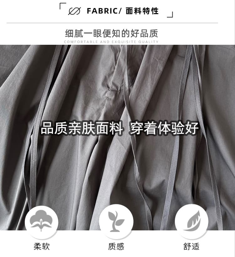 한 부서 품격 핫걸 순수한 욕망 바람 쇼트 스타일 캐미솔 디자인 센스 뒤집다 측면 일 와이드 다리 길이 바지 세트 상세 이미지 9