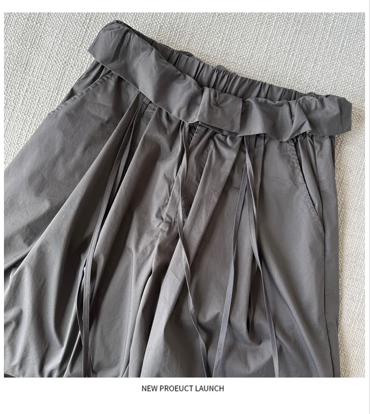 한 부서 품격 핫걸 순수한 욕망 바람 쇼트 스타일 캐미솔 디자인 센스 뒤집다 측면 일 와이드 다리 길이 바지 세트 상세 이미지 23