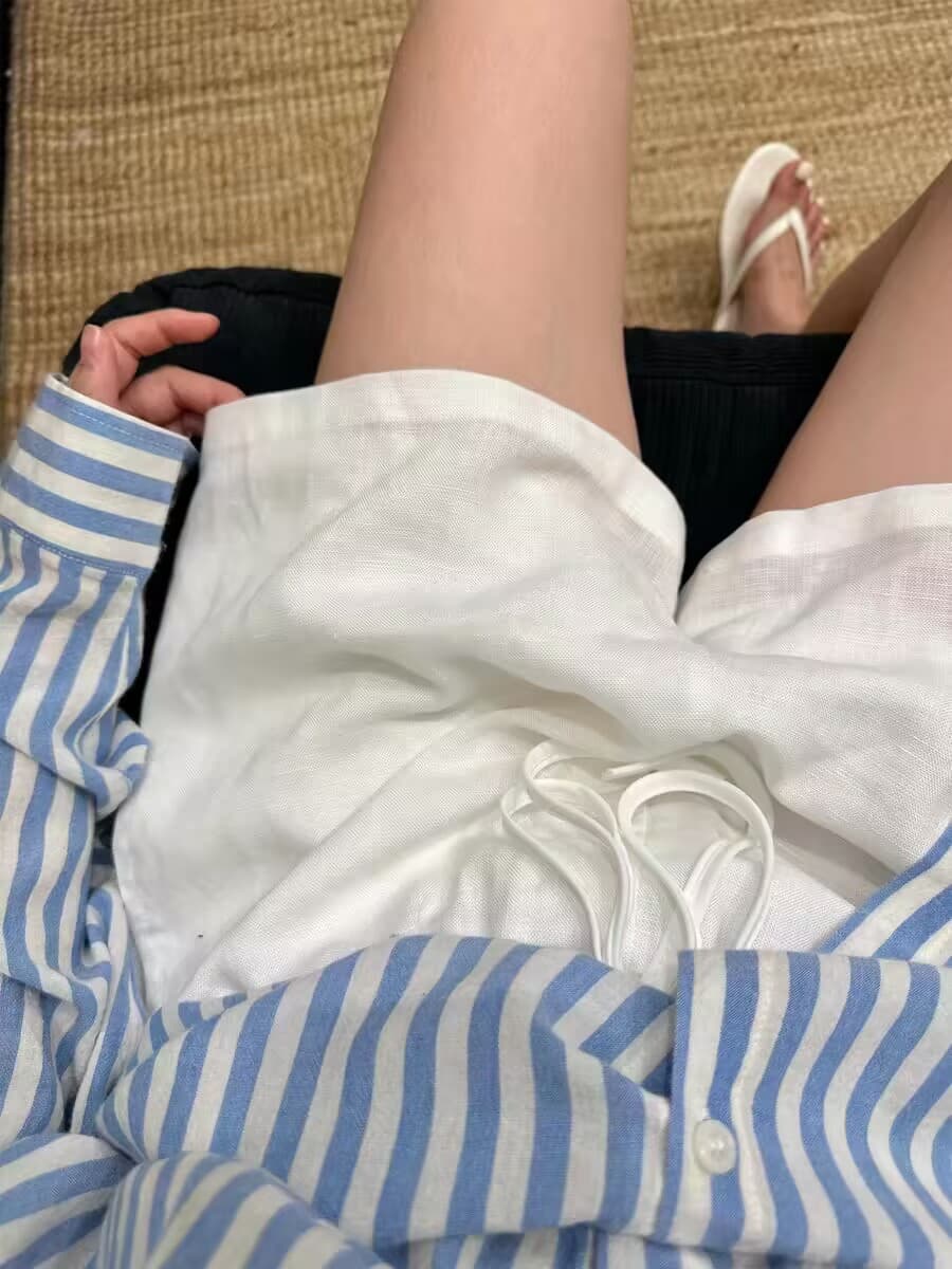 반바지 여성 여름 새로운 루즈핏 슬림해 보이는 허리밴드 한 마디 캐주얼 와이드 레그 팬츠 상세 이미지 4