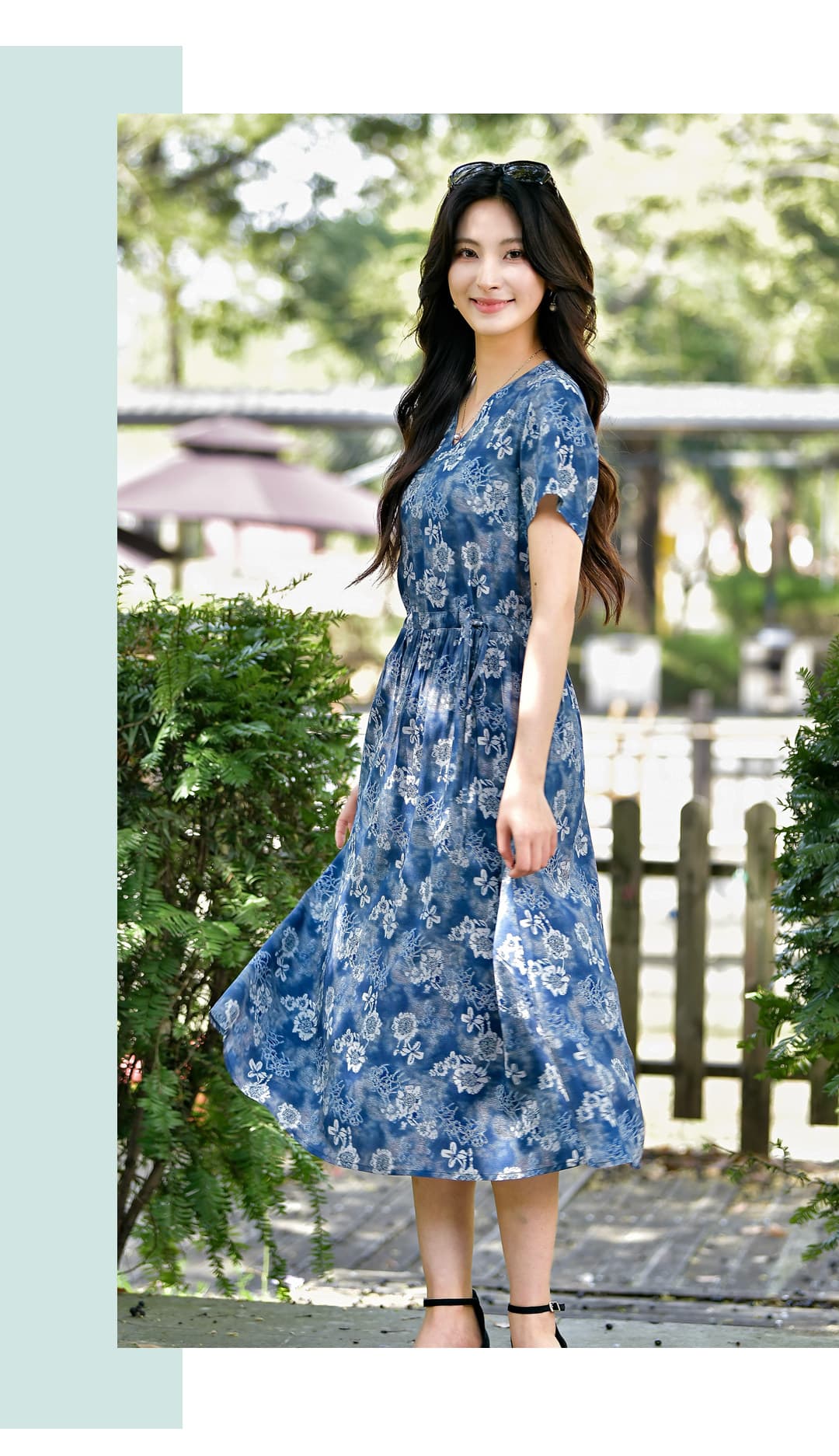 새로운 V넥 여성 드레스 외출용 패션 몸매 가꾸기 슬림해 보이는 품격 길다 치마 상세 이미지 5