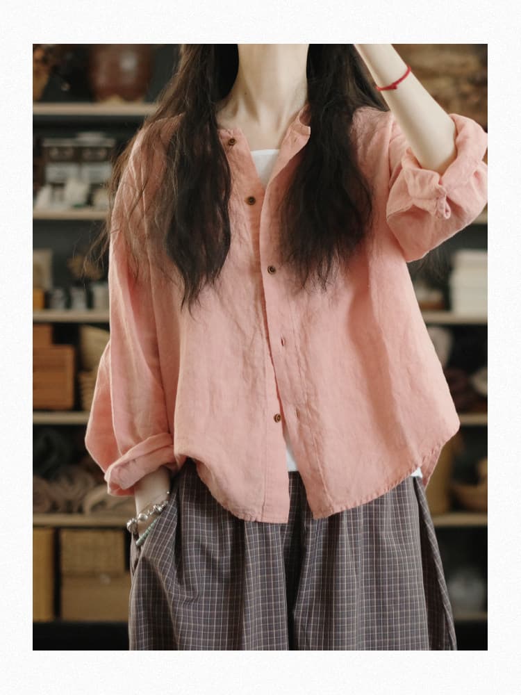 골동품 서점 느슨하게 체크무늬 긴 바지 상세 이미지 3
