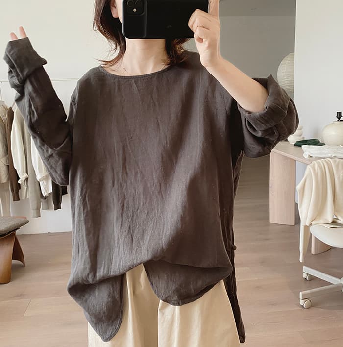 가을 여성 셔츠 새로운 루즈핏 빅 사이즈 슬림해 보이는 미니멀리즘 작은 대중 디자인 센스 연령 감소 라미 맨위 상세 이미지 18