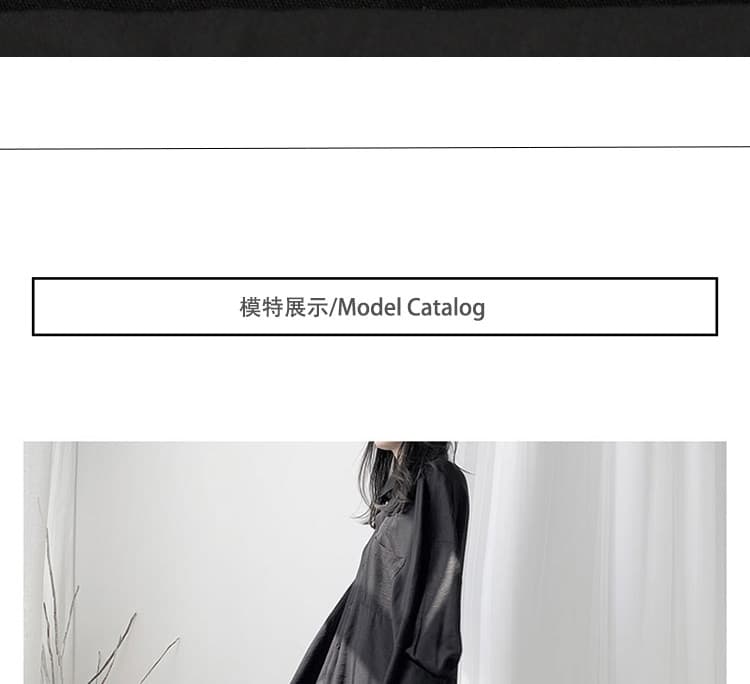 야마모토 바람 다크 부서 여성 의류 셔츠 오리지널 작은 대중 디자인 비대칭 루즈핏 롱 코트 셔츠 맨위 상세 이미지 4