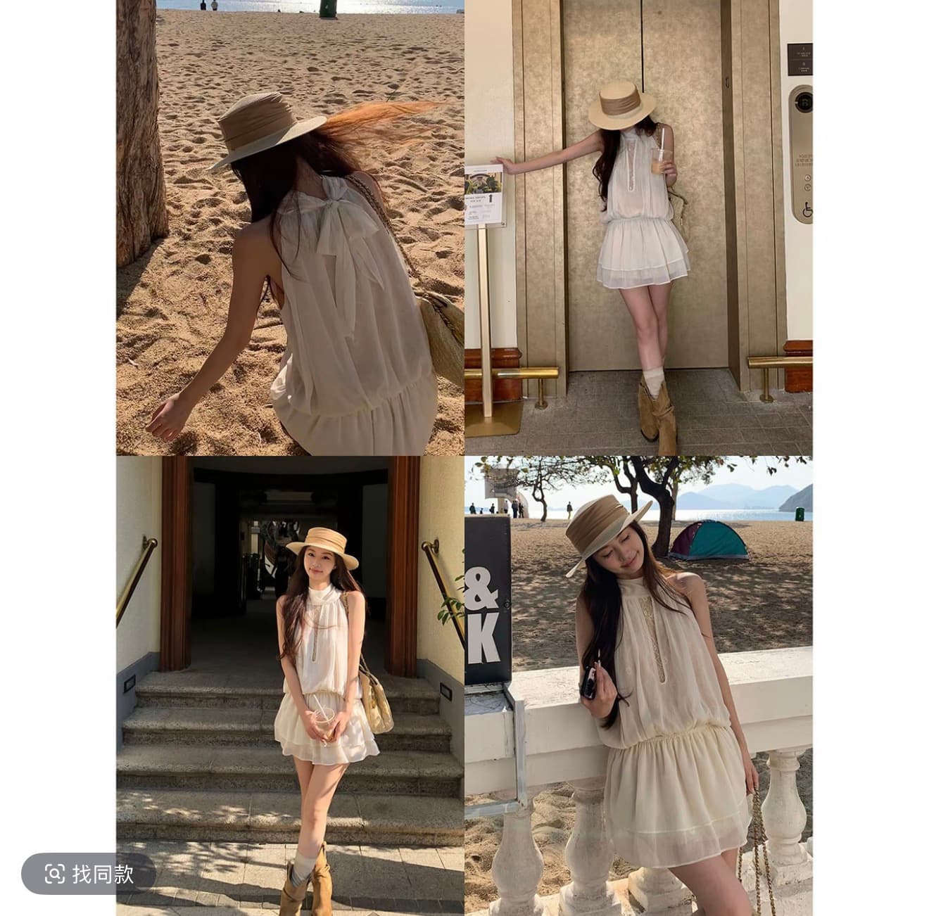 향기로운 향 공주 민소매 여름 쇼트 스타일 작은 키 달콤함 드레스 이미지 3