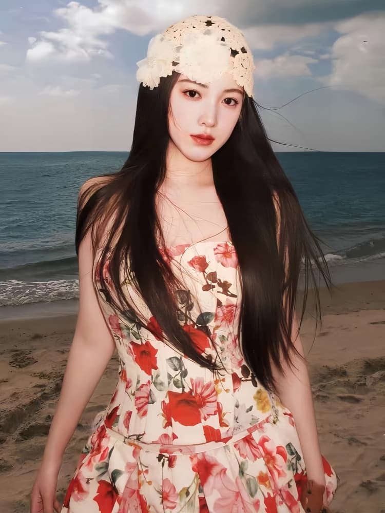 여름 꽃무늬 세트 드레스 여성 2026 새로운 프랑스식 생선뼈 튜브탑 맨위 퍼프 꽃밭 반신 스커트 투피스 세트 상세 이미지 1