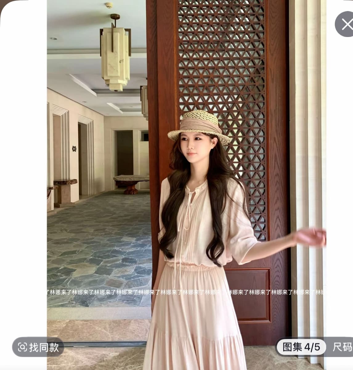 면 소재 느긋한 감기 세트 루즈핏 슬림해 보이는 디스플레이 높음 셔츠 하이웨이스트 반신 스커트 두 조각 여성 세트 이미지 4