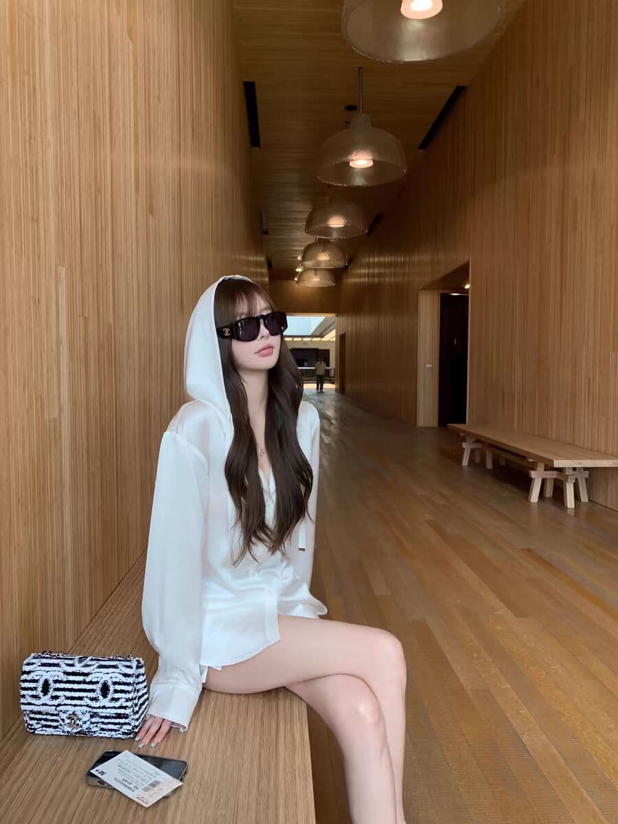 chicyoulux 시리즈 오래된 돈 casual 사실 아세트산 후드 셔츠 품격 캐주얼 자외선 차단 재킷 상세 이미지 1