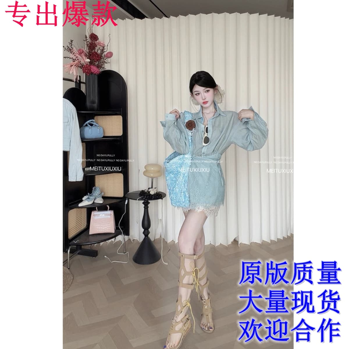 ng dayu 도쿄 잡지 직접 만든 프랑스식 레이스 랩스커트팬츠 스트랩 셔츠 레이스 레이스 미니 스커트