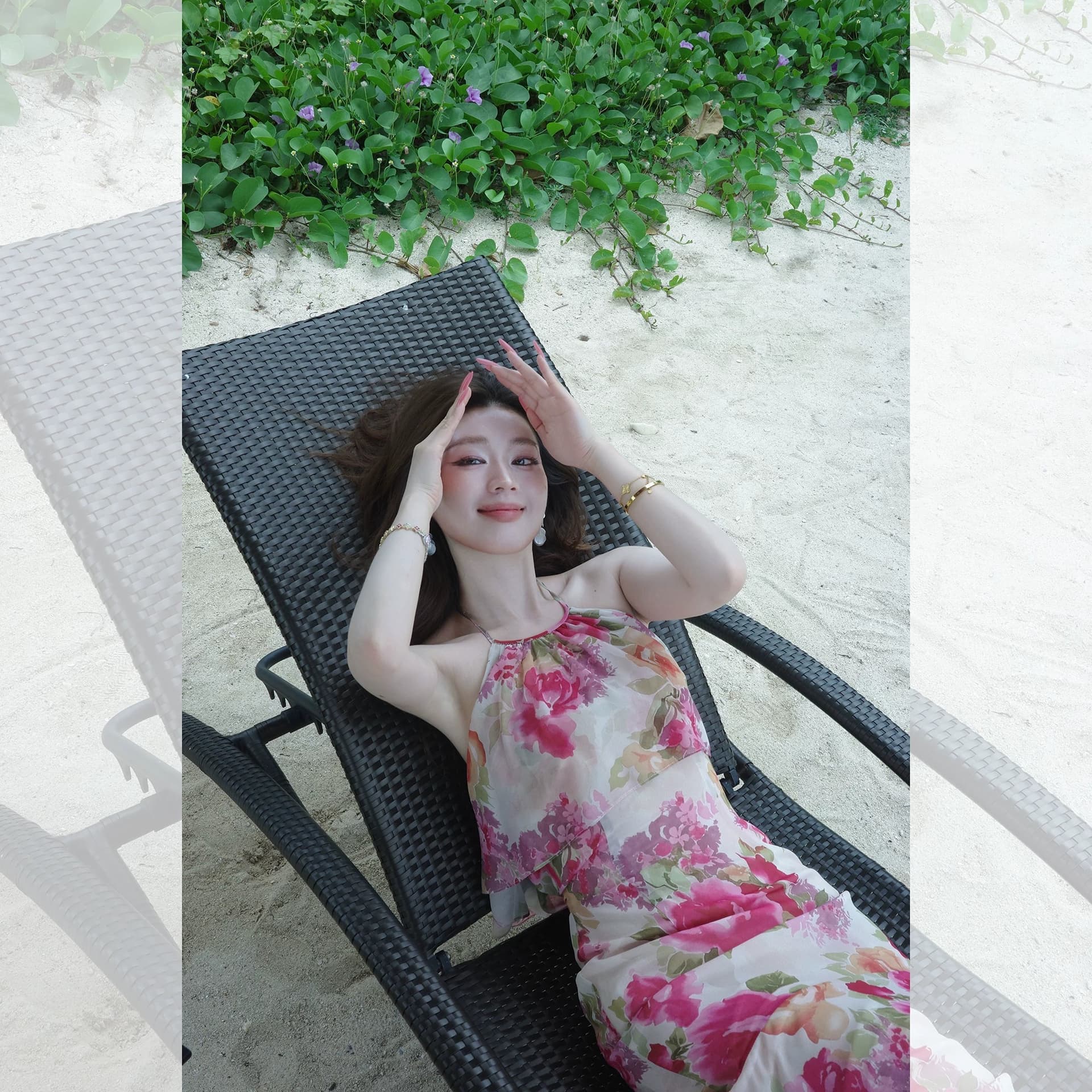 sya 크 사이 작은 웨스트 프랑스식 휴가 인어 꼬리 여성 드레스 여름 행침 목 오프숄더 민소매 허리 수축 롱 코트 치마 상세 이미지 2