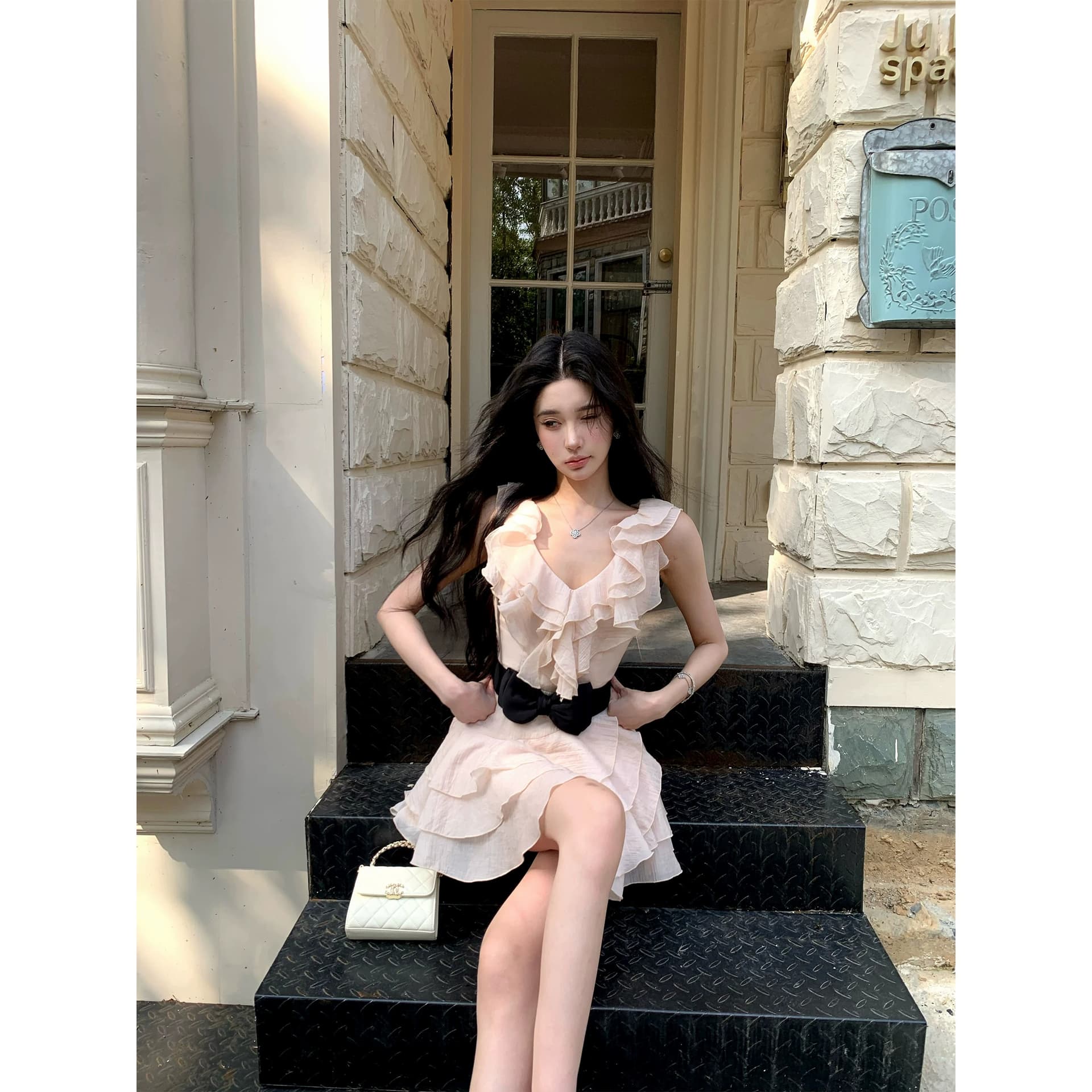 barb chill 천연 섬유 자연 질감 센스 라이 경기 서울 휴가 여성 드레스 여름 공주 드레스 상세 이미지 1