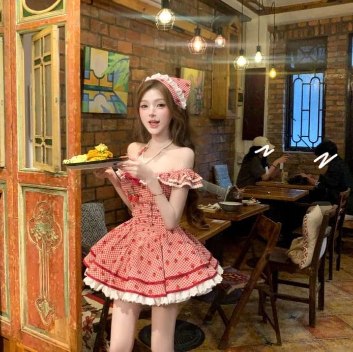 봄 여름 귀여운 달콤한 스타일 오리지널 디자인 드레스 상세 이미지 3