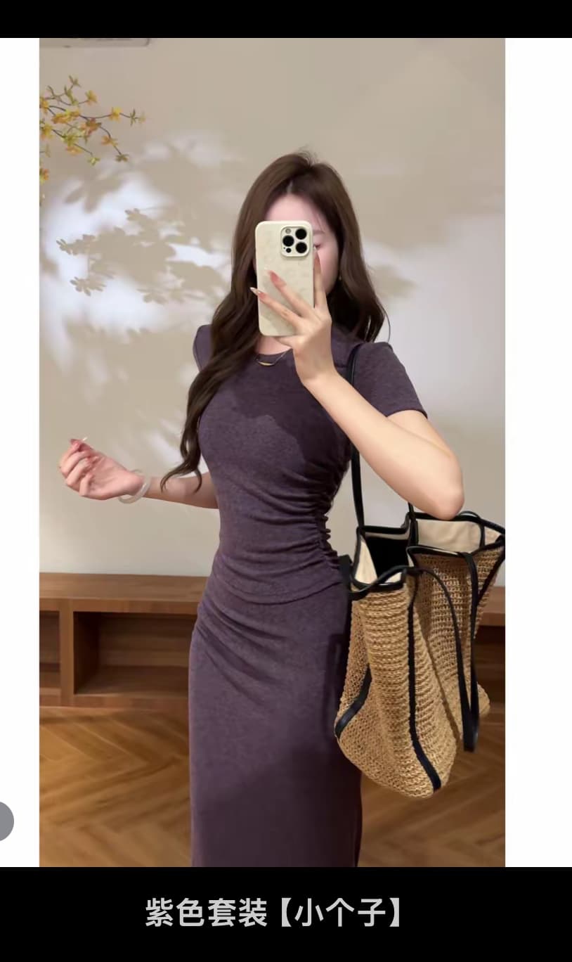 여름 새로운 프랑스식 프린트 허리 수축 몸매 가꾸기 슬림해 보이는 품격 레트로 세트 상세 이미지 1
