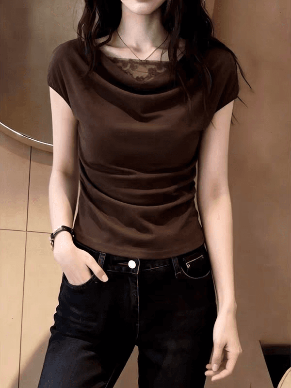 항구 바람 우아함 패션 편안함 빛 요리 한 프랑스식 바람 흔들다 칼라 반팔 셔츠 디자인 센스 작은 대중 품격 출퇴근 맨위 이미지 3