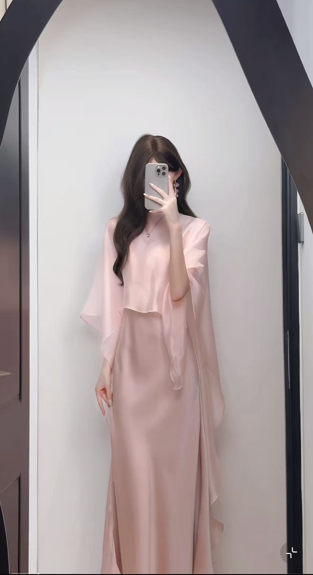 프랑스식 고급 센스 부드러운 품격 새틴 슬립 여성 드레스 여름 새로운 숄 재킷 투피스 세트 이미지 2