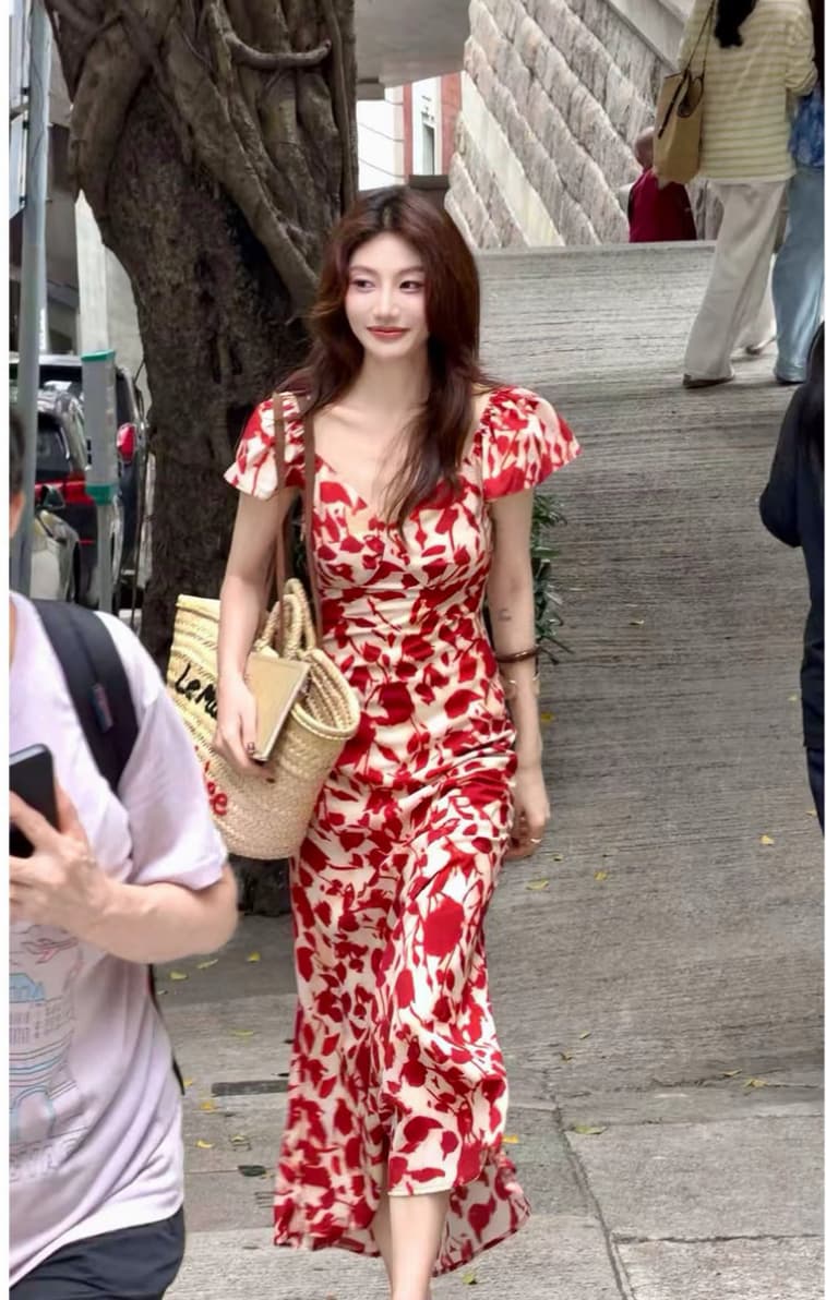 용 안녕하세요. 어린이 6.6 8 00am 열기 잡아라. 괴짜 100 일 실크 휴가 드레스 작은 날다 소매 상세 이미지 3