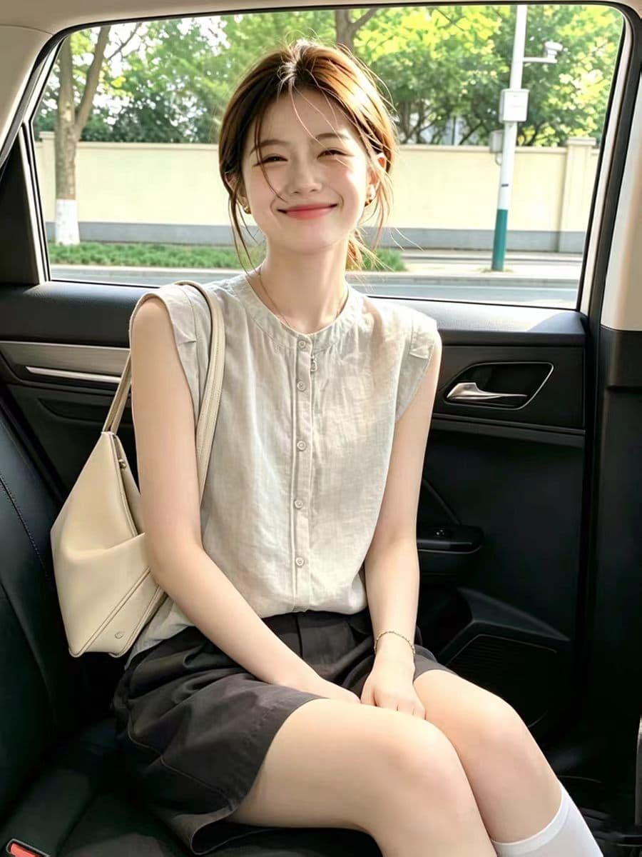 한 부서 자이언트 잘 생긴 작은 날다 소매 여성 셔츠 여름 2026 새로운 고유 한 아름다운 작은 셔츠 다용도 슬림해 보이는 맨위 트렌디 상세 이미지 2