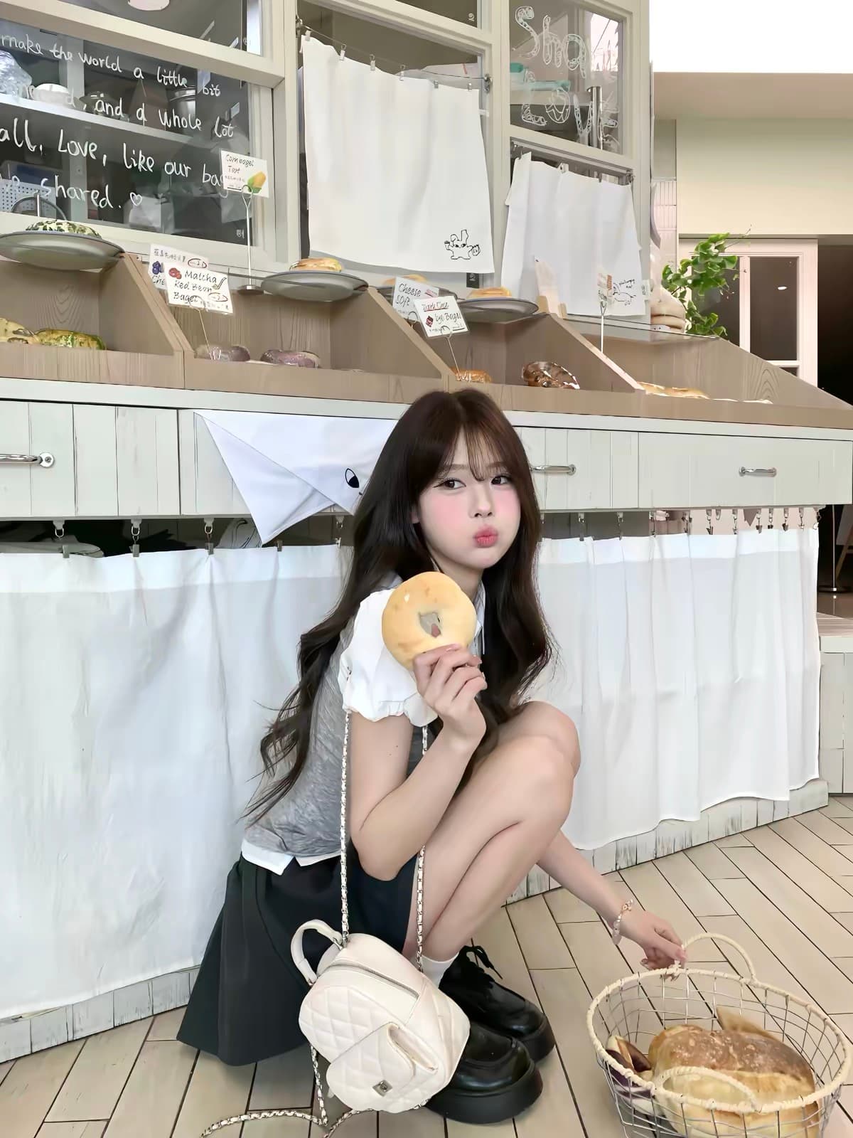 eleven sleep 한 부서 페이크 레이어드 반팔 여성 셔츠 여름 고급 센스 거품 소매 허리 수축 티셔츠 맨위 상세 이미지 2