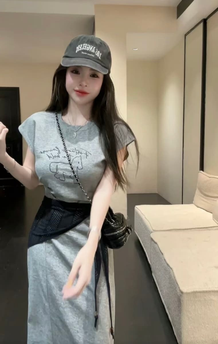 huihui 여름 신제품 느긋한 편안함 한국 스타일 드레스 플러스 숄 외국 가스 l0787 이미지 2