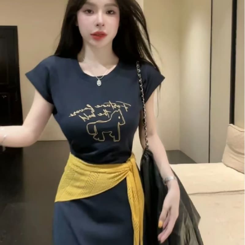 huihui 여름 신제품 느긋한 편안함 한국 스타일 드레스 플러스 숄 외국 가스 l0787 이미지 5