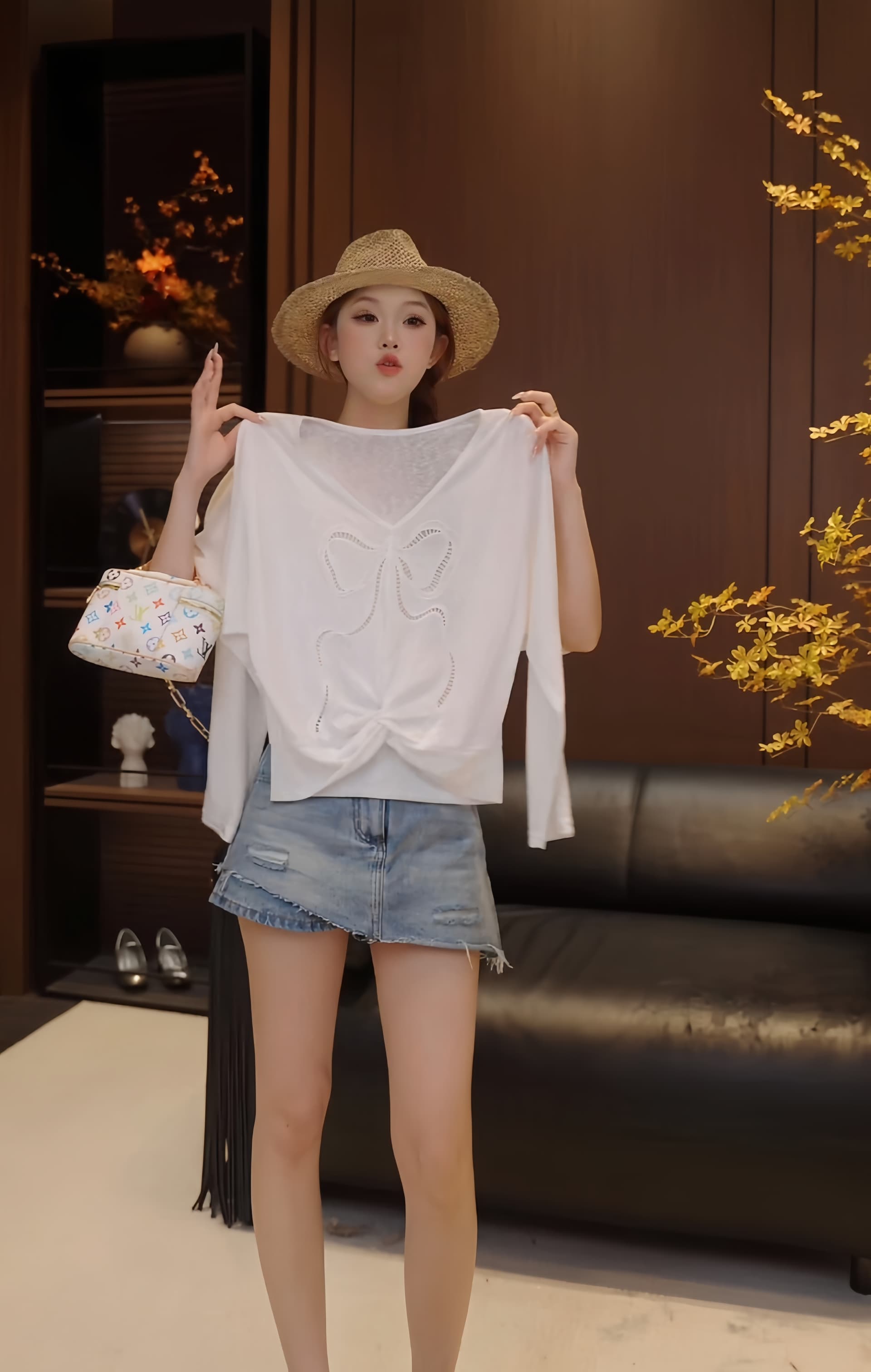 라이 경기 서울 나비 매듭 비틀림 미니멀리즘 외국 가스 얇은 스타일 긴팔 이미지 2