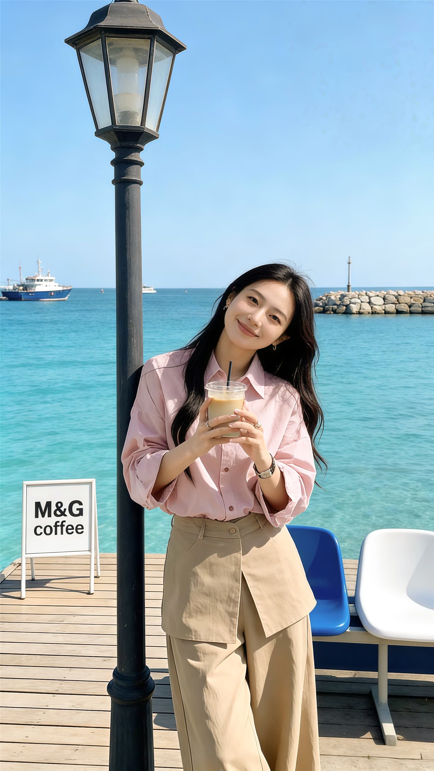 2026 새로운 한 부서 자이언트 잘 생긴 핑크색 셔츠 여성 코트 조기 봄 고급 센스 셔츠 외부 가져 가라. 긴팔 맨위 이미지 3