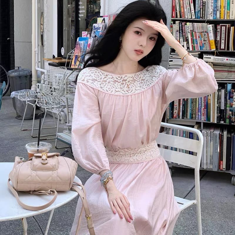 8.4 늦게 20 점 대 eees 부드러운 옥 따뜻한 향기 질감 주간 실크 전환 여름 홀로우 아웃 뼈 선 레이스 세트 이미지 5