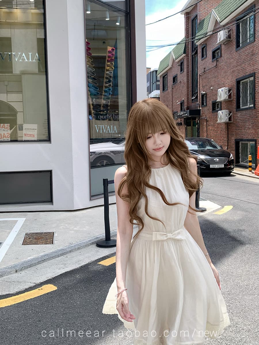 callmeear 작은 밤 릴리 라이 경기 서울 민소매 드레스 허리 수축 슬림해 보이는 달콤함 A라인 스커트 상세 이미지 1