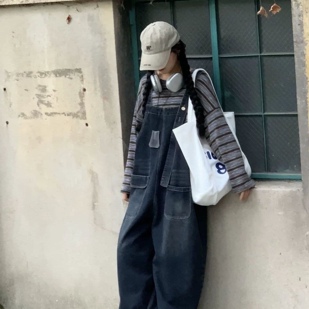 일본식 레트로 마 오래된 디자인 센스 연령 감소 데님 멜빵 바지 캐주얼 루즈핏 느긋한 바람 다용도 여름 새로운 여성 상세 이미지 3