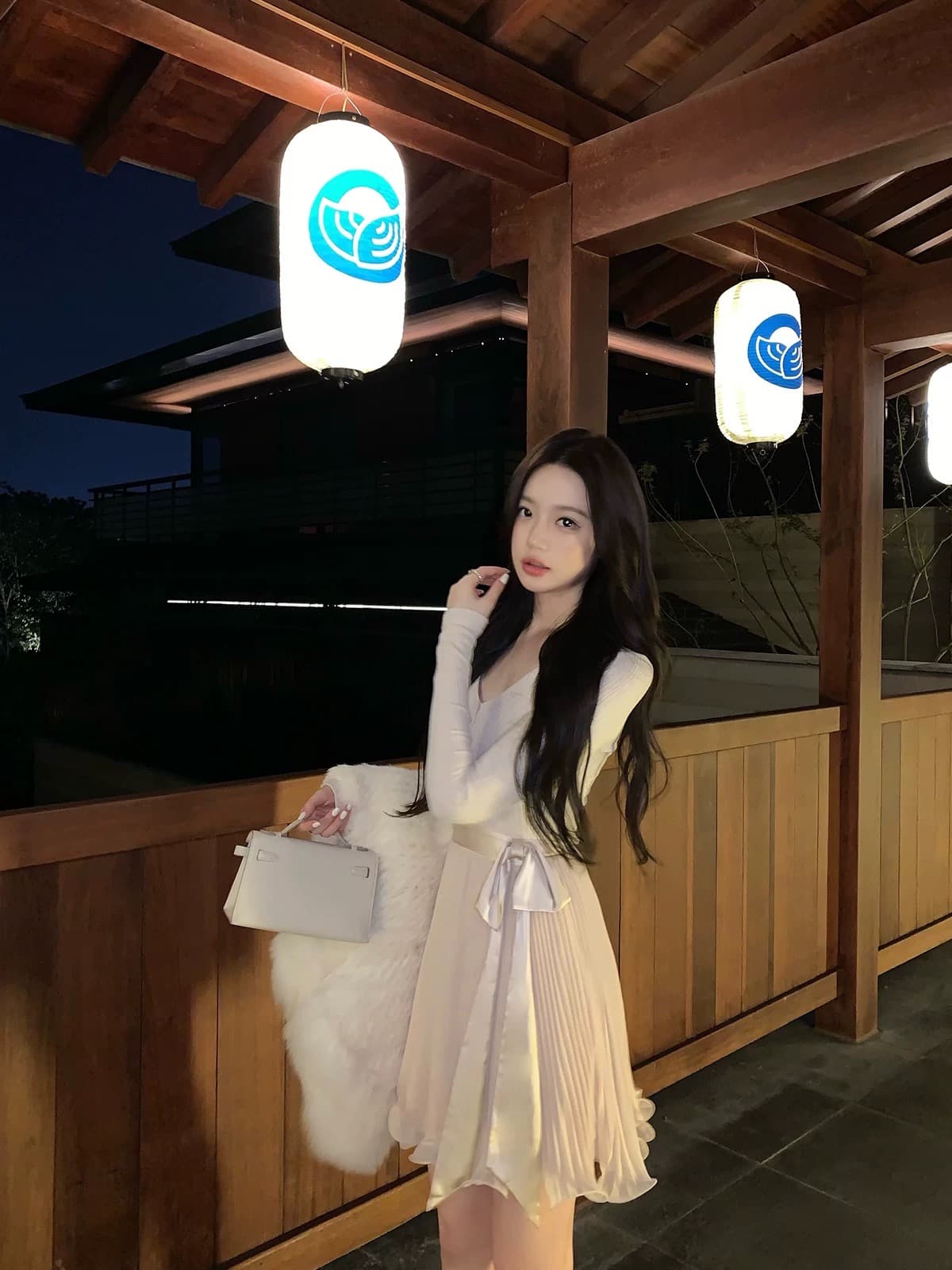 hotdog 핫도그 매우 매운맛 리 저녁 오래된 꿈 절묘한 부드러운 품격 허리 수축 슬림해 보이는 긴팔 여성 드레스 이미지 4