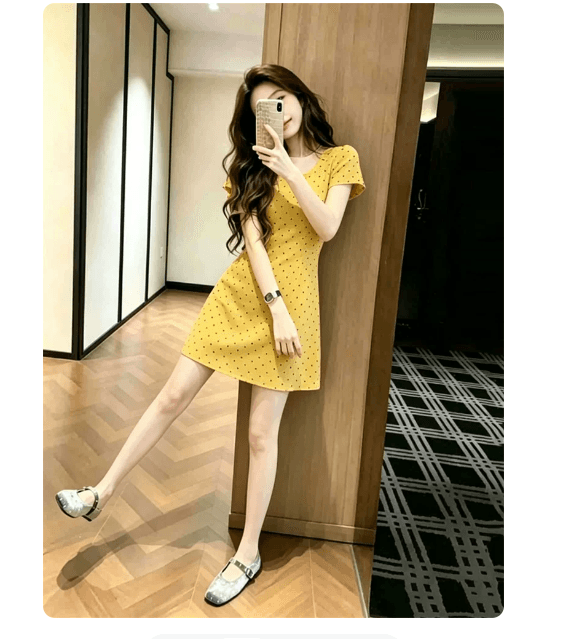 프랑스식 달콤함 꽃무늬 반팔 여성 드레스 여름 작은 대중 디자인 고급 센스 허리 수축 슬림해 보이는 캐주얼 짧은 치마 상세 이미지 4