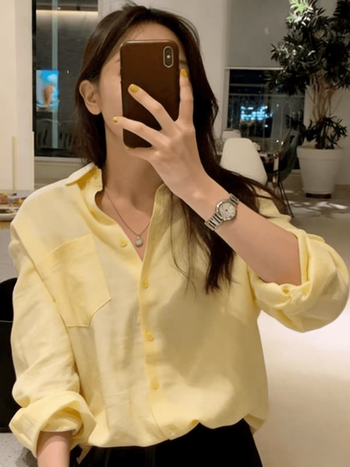 오래된 돈 바람 미니멀리즘 아마 명 황색 디스플레이 화이트 여성 셔츠 이른 가을 루즈핏 느긋한 바람 긴팔 셔츠 재킷 상세 이미지 2