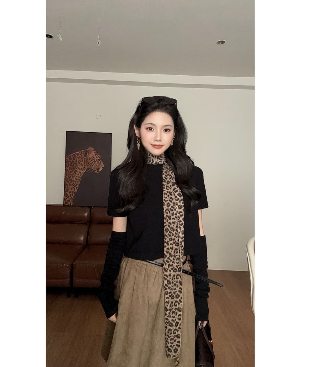 작은 대중 디자인 센스 품격 캐주얼 고급 센스 모직물 맨위 이미지 3